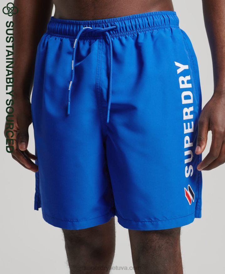 Superdry Applique 19 inch Recycled Swim Shorts Blue Men