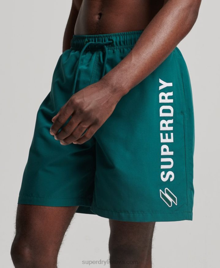 Superdry Applique 19 inch Recycled Swim Shorts Green Men