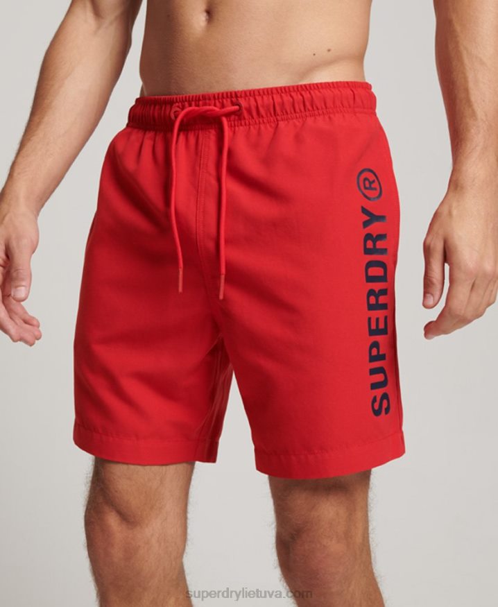 Superdry Core Sport 17 Inch Recycled Swim Shorts Red Men