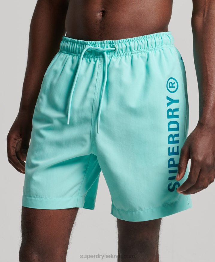 Superdry Core Sport 17 Inch Recycled Swim Shorts Turquoise Men