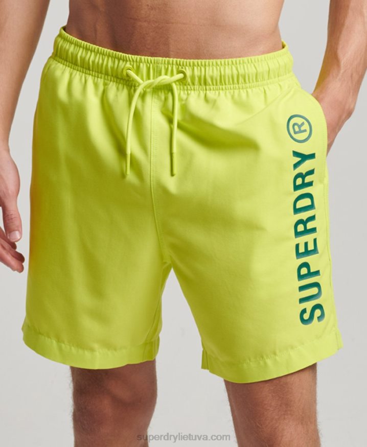 Superdry Core Sport 17 Inch Recycled Swim Shorts Yellow Men