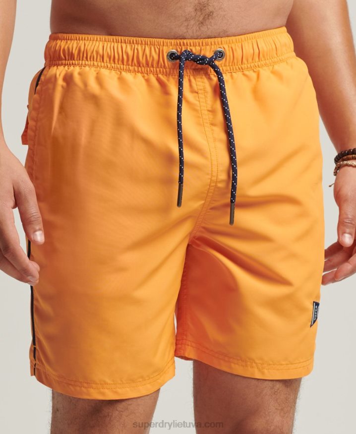 Superdry Vintage Varsity Recycled Swim Shorts Gold Men