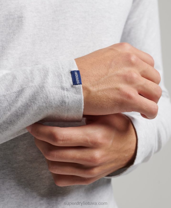 Superdry Organic Cotton Vintage Logo Embroidered Top Light Grey Men