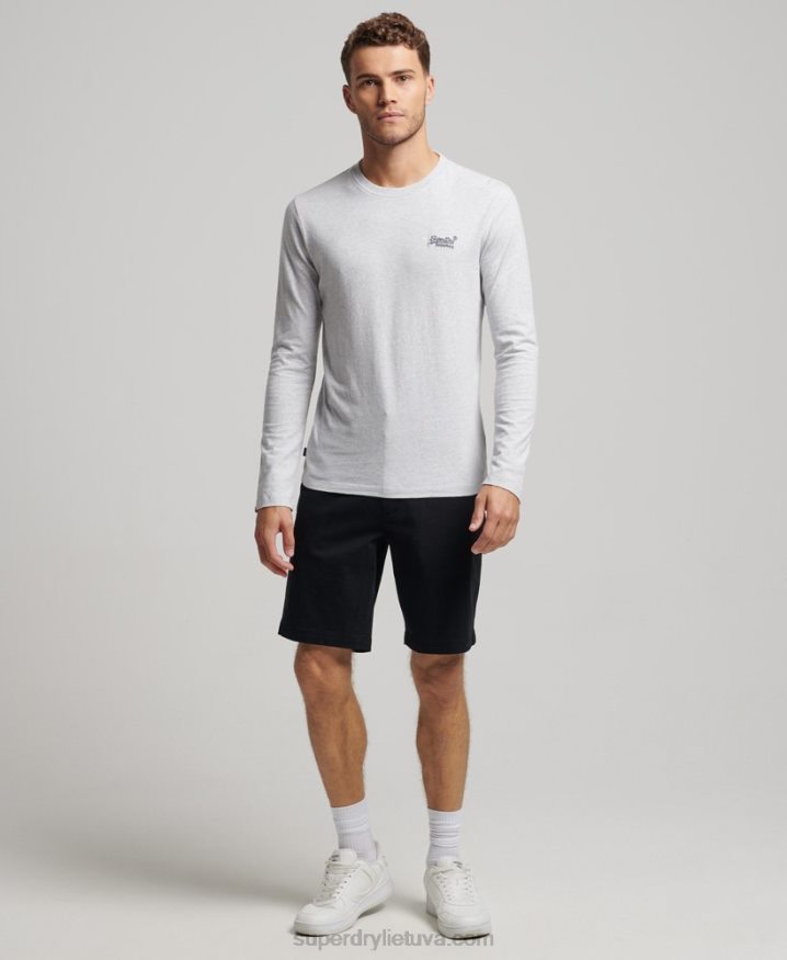 Superdry Organic Cotton Vintage Logo Embroidered Top Light Grey Men