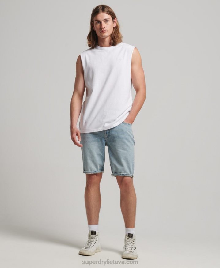 Superdry Organic Cotton Vintage Logo Embroidered Tank Top White Men