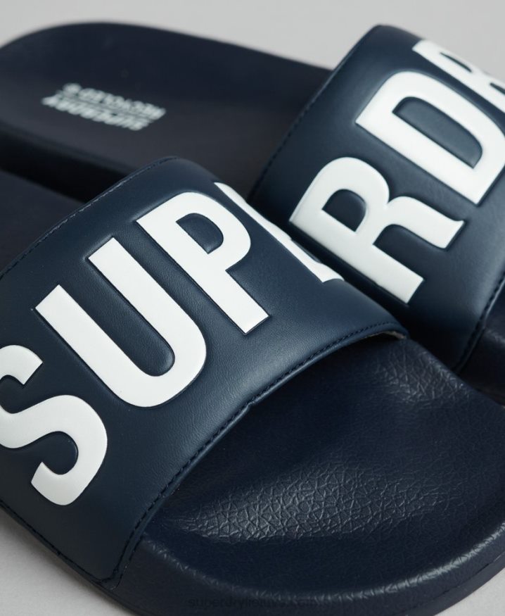 Superdry Code Core Pool Sliders Navy Men