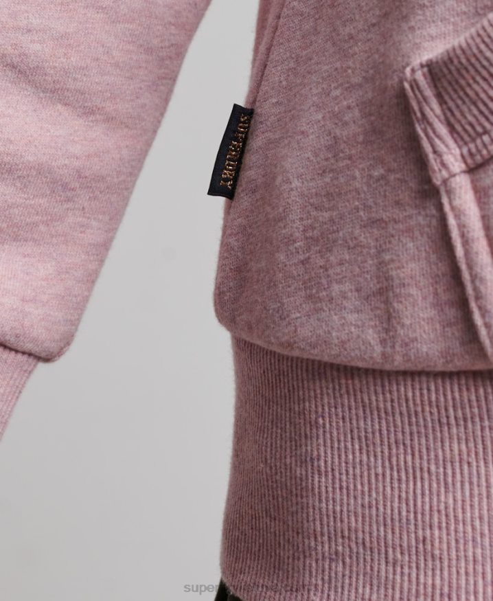 Superdry Vintage Logo Scripted Zip Hoodie Pink Women