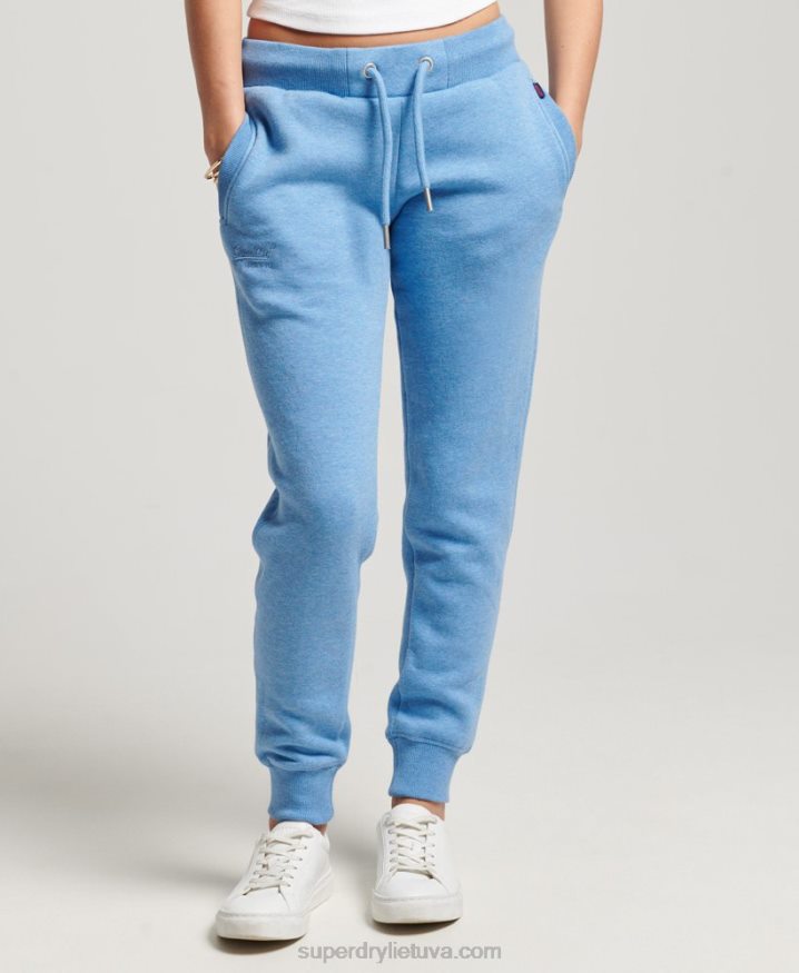 Superdry Vintage Logo Embroidered Joggers Blue Women