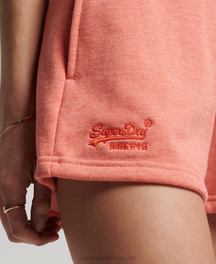 Superdry Organic Cotton Vintage Logo Jersey Shorts Coral Women