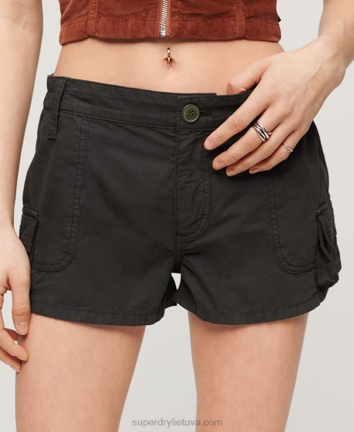 Superdry Utility Cargo Shorts Dark Grey Women