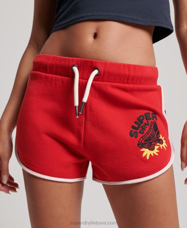 Superdry Vintage Roll With It Jersey Shorts Red Women