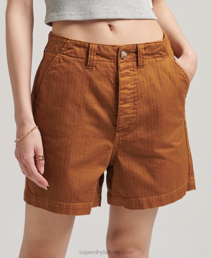 Superdry Vintage Utility Shorts Tan Women