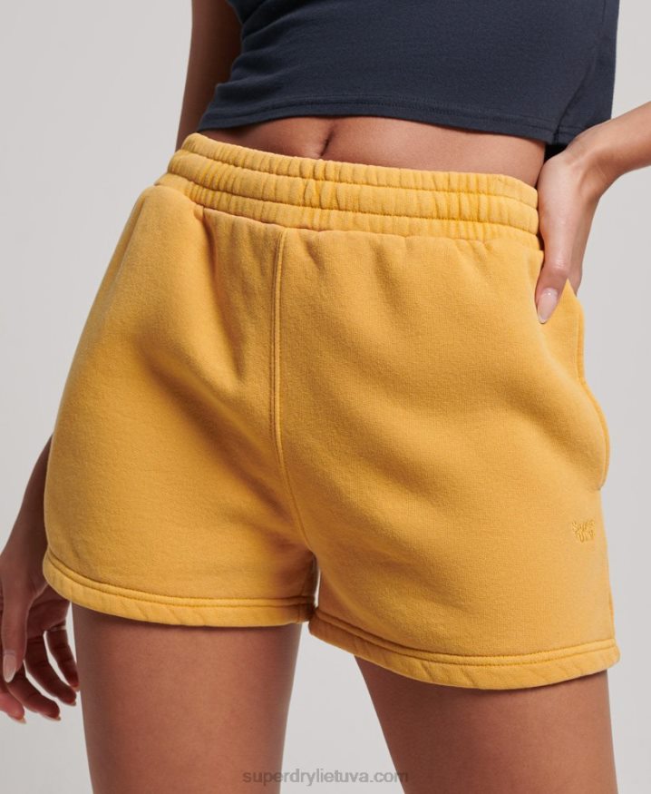 Superdry Vintage Wash Sweat Shorts Gold Women