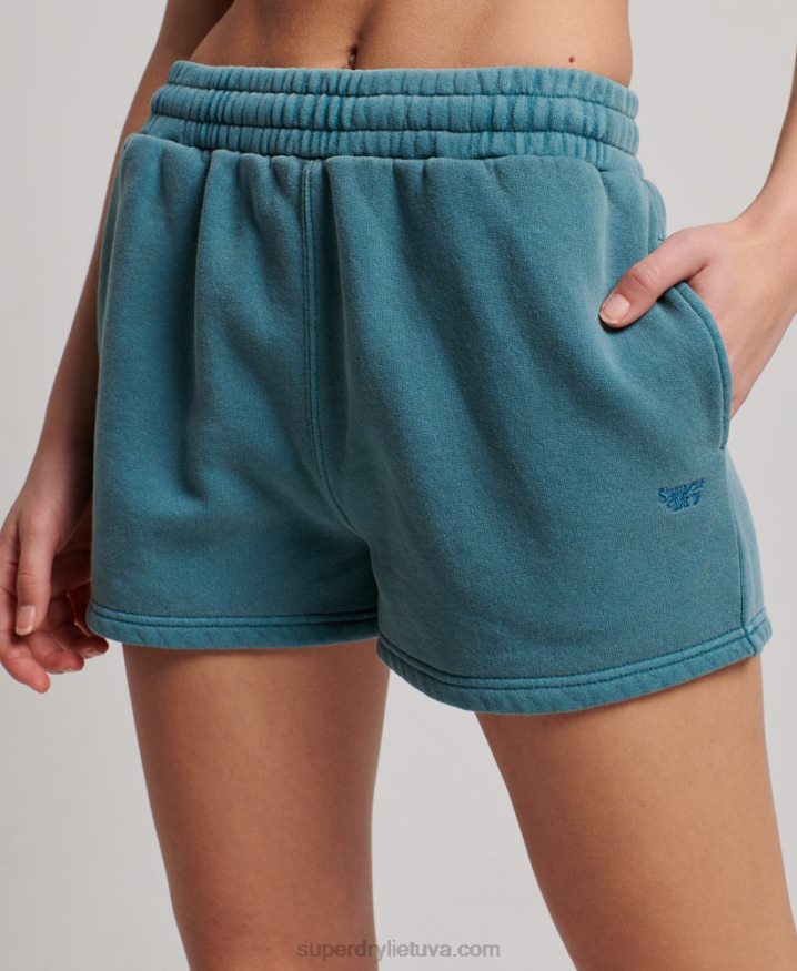 Superdry Vintage Wash Sweat Shorts Turquoise Women
