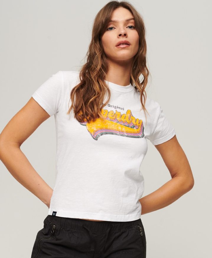 Superdry Rainbow 90s T-Shirt White Women