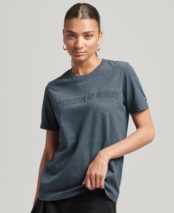 Superdry Vintage Corporate Logo Marl T-Shirt Blue Women