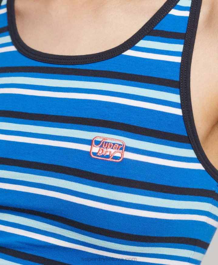 Superdry Vintage Cali Stripe Vest Light Blue Women